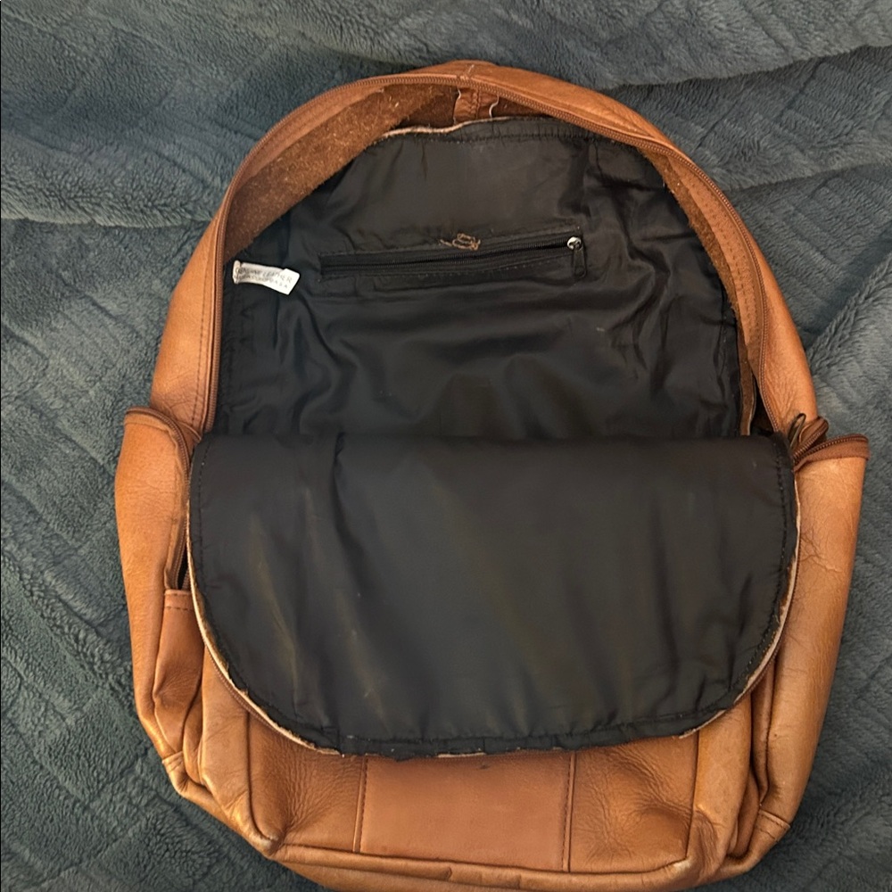 Brown Leather Backpack - image 3